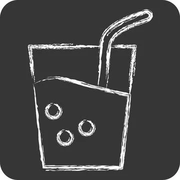 Icon Soft Drink. related to BBQ symbol. chalk Style. design editable Stock Illustration