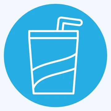 Icon Soft Drink. related to Beverages symbol. blue eyes style. design editabl Ilustración de archivo