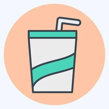 Icon Soft Drink. related to Beverages symbol. color mate style. design editab Ilustración de archivo
