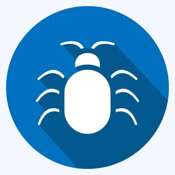 Icon Software Bug. suitable for Security symbol. long shadow style. simple de Illustrazione stock