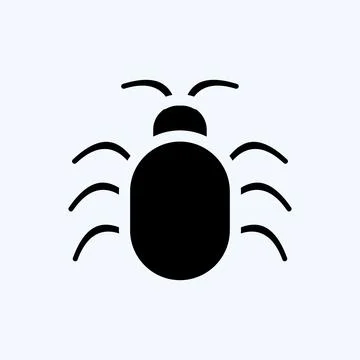 Icon Software Bug. suitable for Security symbol. glyph style. simple design e Illustrazione stock