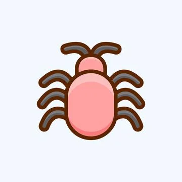 Icon Software Bug. suitable for Security symbol. flat style. simple design ed Illustrazione stock