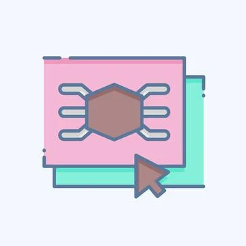 Icon Software. related to 3D Visualization symbol. doodle style. simple des.. Stock Illustration