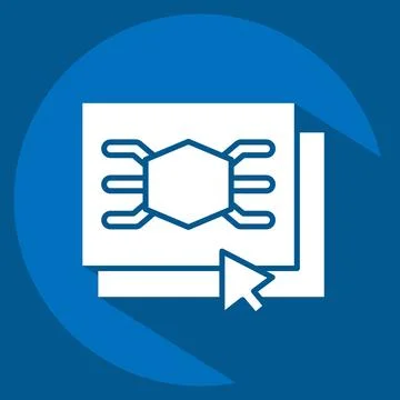 Icon Software. related to 3D Visualization symbol. long shadow style. simpl.. Stock Illustration