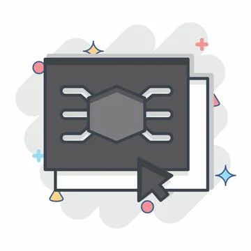 Icon Software. related to 3D Visualization symbol. comic style. simple desi.. Stock Illustration