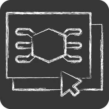 Icon Software. related to 3D Visualization symbol. chalk Style. simple desi.. Stock Illustration