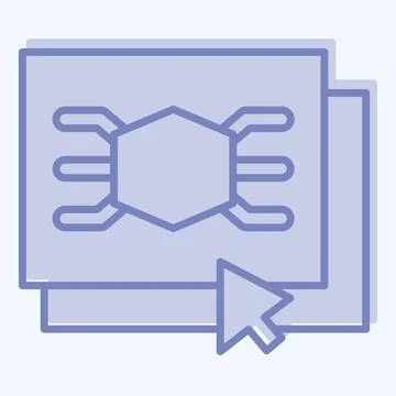 Icon Software. related to 3D Visualization symbol. two tone style. simple d.. Stock Illustration