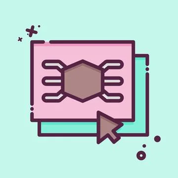 Icon Software. related to 3D Visualization symbol. MBE style. simple design.. Stock Illustration