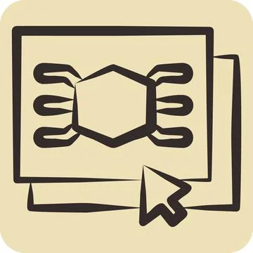 Icon Software. related to 3D Visualization symbol. hand drawn style. simple.. Stock Illustration