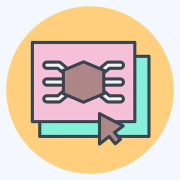 Icon Software. related to 3D Visualization symbol. color mate style. simple.. Stock Illustration