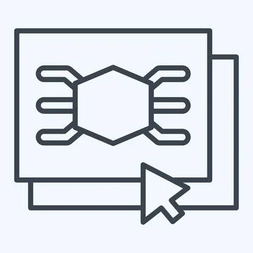 Icon Software. related to 3D Visualization symbol. line style. simple desig.. Stock Illustration