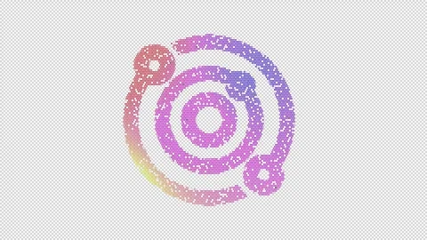 Icon solar system is made up of LED square shapes that shimmer and flicker. Stock Footage 300458873