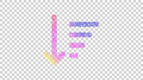 Icon sort amount down is made up of LED square shapes. There are bright diodes Illustrazione stock