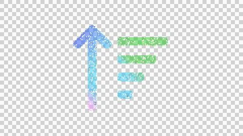 Icon sort amount up is made up of LED square shapes. There are bright diodes and Stock Illustration