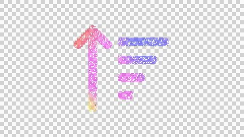 Icon sort amount up is made up of LED square shapes. There are bright diodes and Illustrazione stock