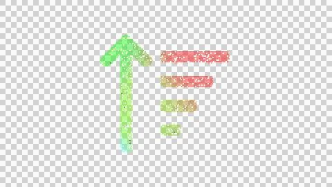 Icon sort amount up is made up of LED square shapes. There are bright diodes and Illustrazione stock