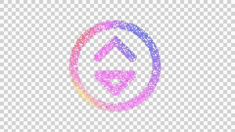 Icon sort circle down is made up of LED square shapes. There are bright diodes Illustrazione stock