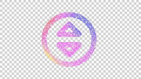 Icon sort circle is made up of LED square shapes. There are bright diodes and Illustrazione stock