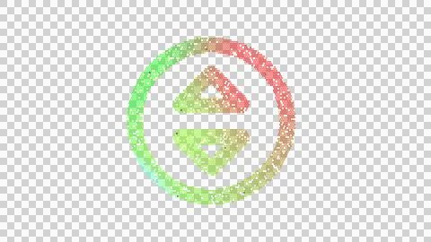 Icon sort circle is made up of LED square shapes. There are bright diodes and Illustrazione stock