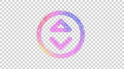 Icon sort circle up is made up of LED square shapes. There are bright diodes and Illustrazione stock