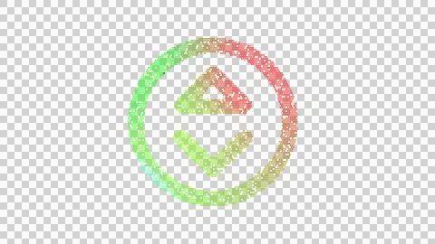 Icon sort circle up is made up of LED square shapes. There are bright diodes and Illustrazione stock
