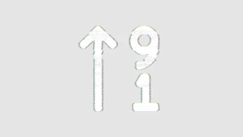 Icon sort numeric up is distorted. Glitch. Noise, chromatic aberration, Video stock 306879665