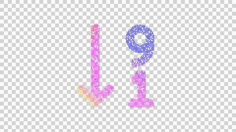 Icon sort numeric down is made up of LED square shapes. There are bright diodes Illustrazione stock