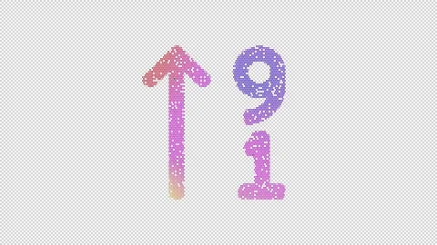 Icon sort numeric up is made up of LED square shapes that shimmer and flicker. Video stock 300458771