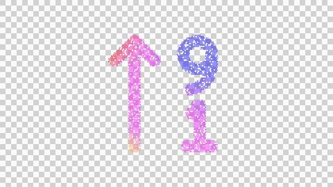 Icon sort numeric up is made up of LED square shapes. There are bright diodes Illustrazione stock