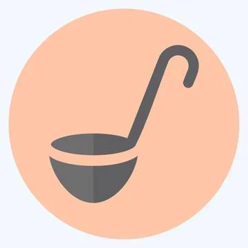 Icon Soup Spoon - Flat Style - Simple illustration, Editable stroke. Stock Illustration