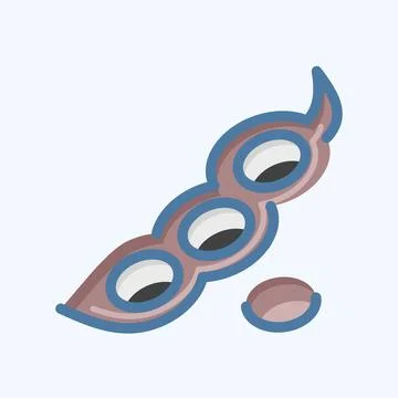 Icon Soya Beans. suitable for Nuts symbol. doodle style. simple design editab Stock Illustration