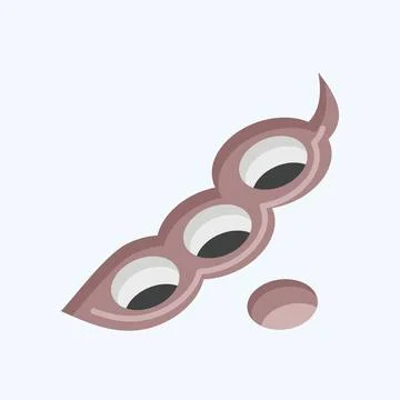 Icon Soya Beans. suitable for Nuts symbol. flat style. simple design editable Stock Illustration