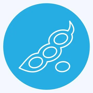 Icon Soya Beans. suitable for Nuts symbol. blue eyes style. simple design edi Ilustração Stock