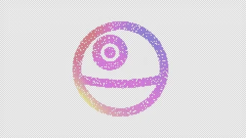 Icon space station moon is made up of LED square shapes that shimmer and Stock Footage 300458949