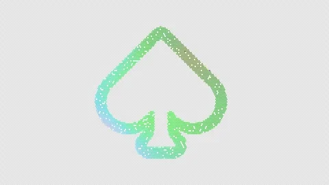 Icon spade is made up of LED square shapes that shimmer and flicker. There are Stock Footage 300456544