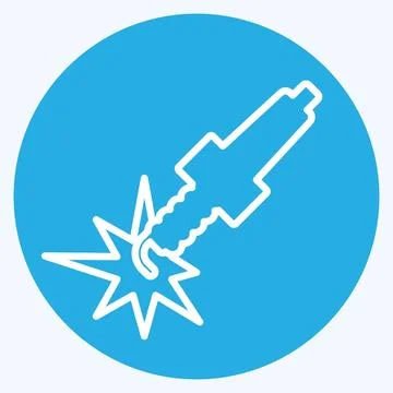 Icon Spark Plug. related to Car ,Automotive symbol. blue eyes style. simple.. Stock Illustration