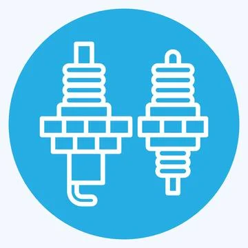Icon Spark Plug. related to Racing symbol. blue eyes style. simple design e.. Stock Illustration