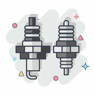 Icon Spark Plug. related to Racing symbol. comic style. simple design edita.. Stock Illustration