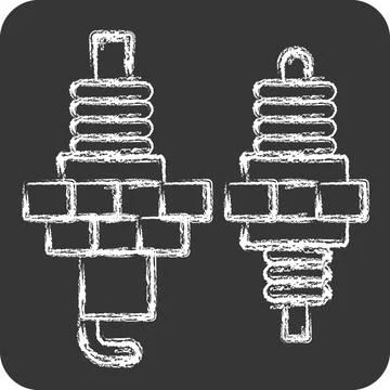 Icon Spark Plug. related to Racing symbol. chalk Style. simple design edita.. Stock Illustration