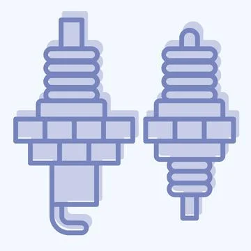 Icon Spark Plug. related to Racing symbol. two tone style. simple design ed.. Stock Illustration