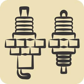 Icon Spark Plug. related to Racing symbol. hand drawn style. simple design .. 스톡 일러스트