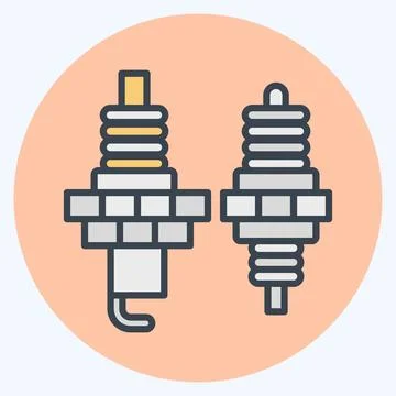 Icon Spark Plug. related to Racing symbol. color mate style. simple design .. Stock Illustration