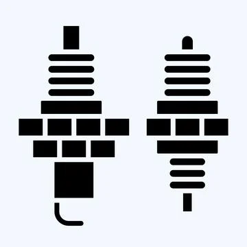 Icon Spark Plug. related to Racing symbol. glyph style. simple design edita.. 스톡 일러스트