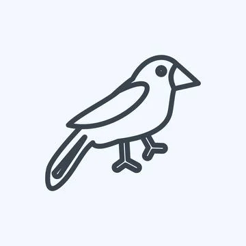 Icon Sparrow. suitable for Spring symbol. line style. simple design editable. Stock Illustration