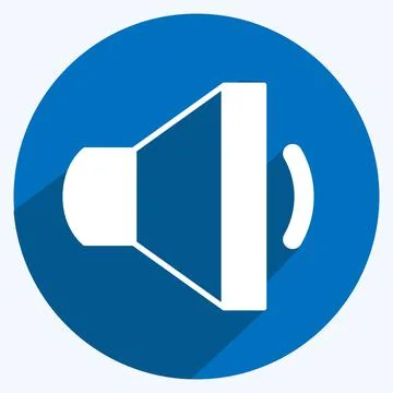 Icon Speaker 1. suitable for web interface symbol. long shadow style. simple  Stock Illustration
