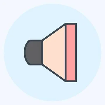 Icon Speaker 2. suitable for web interface symbol. color mate style. simple d Illustrazione stock