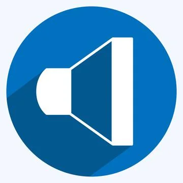 Icon Speaker 2. suitable for web interface symbol. long shadow style. simple  Stock Illustration