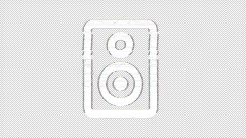 Icon speaker is distorted. Glitch. Noise, chromatic aberration, geometric Stock Footage 306902965