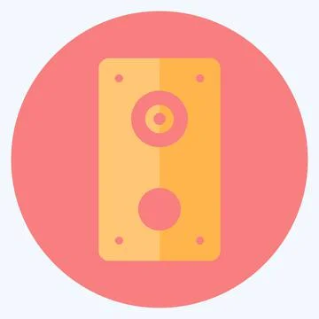Icon Speakers - Flat Style - Simple illustration,Editable stroke Illustrazione stock