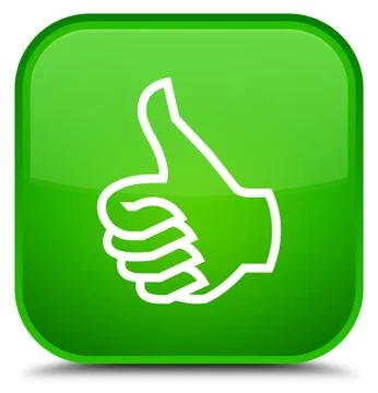 Like icon special green square button Stock Illustration